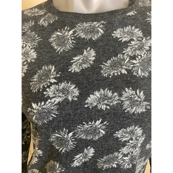 Women's Nollie Sweatshirt Sz S Gray w/White Floral Print lightweight Long sleeve - Picture 4 of 8